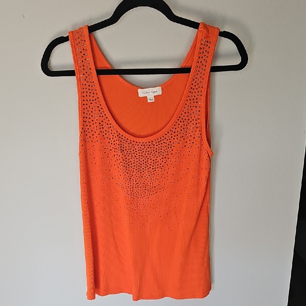 CALVIN KLEIN Bundle of 2 Studded Tank tops, Size Large